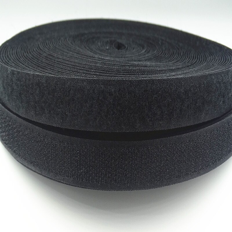 24Meter/Pair 10/16/20/25Mm No Glue Hook And Loop Fastener: Black / 20mm 24Meter
