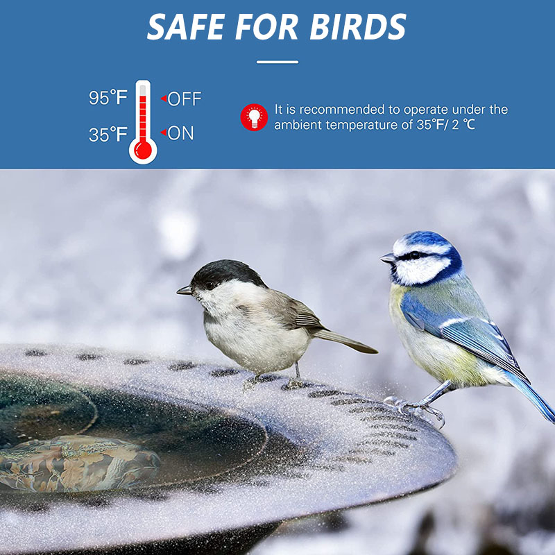 USB Bird Bath De-icer Heater Automatic Thermostatically Controlled Birdbath Deicer Water Heater for Garden Lawn Patio NOV99