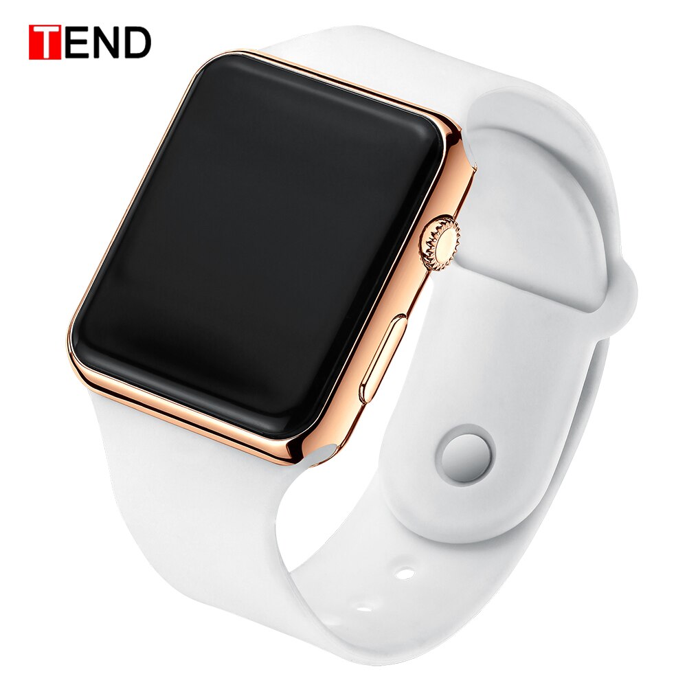 Mode Mannen Sport LED Horloge Digitale Horloge Mannen Horloge Siliconen Elektronische hodinky Saat elektronische digitale klok: White RoseGold