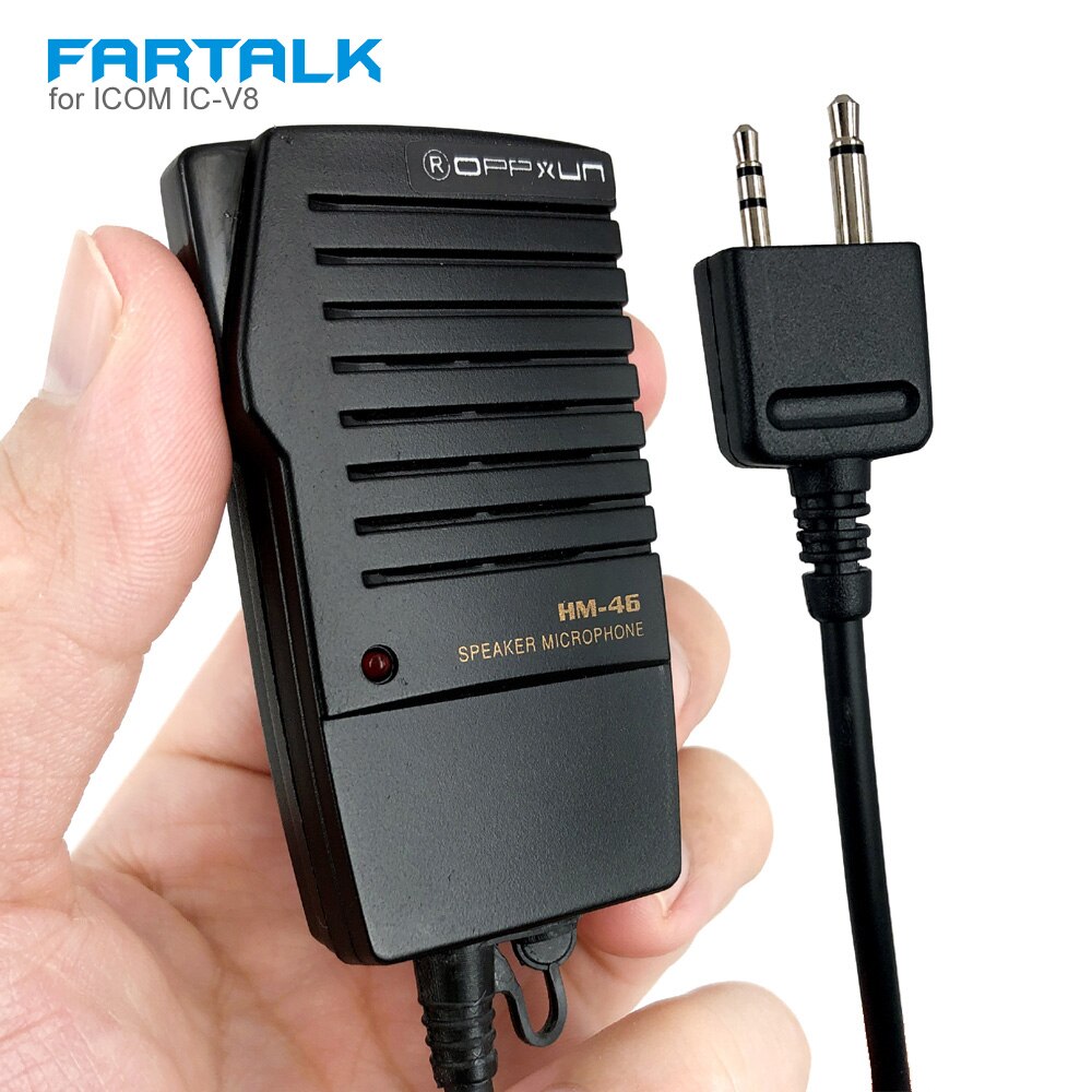 Speaker Mic Microphone for ICOM IC-V8 V82 V85 IC-T2H T8A 2AT E90 W32A IC-T2H IC-T7H Walkie Talkie Two Way Radio HM-46: Default Title