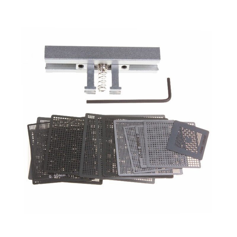 27pcs BGA Direct Warmte Reballing Universal Stencils met Template Jig Voor SMT SMD Chip Rework Rpair