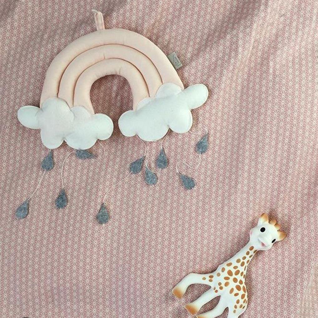 3 Colors Newborn Cloud Rainbow Raindrop Wall Toys Baby Bed Tent Pendant Crib Hanging Toy Room Ornament Infant Photo Props