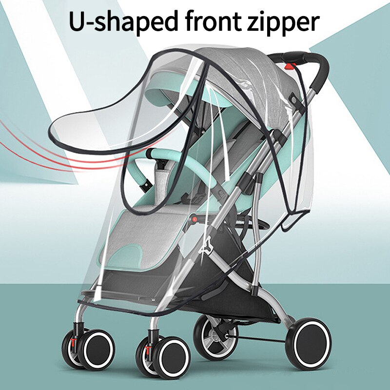 Universal Stroller Rain Cover Waterproof Tandem Seat Twin Stroller Transparent Pushchair Raincoat Baby Stroller Accessorie