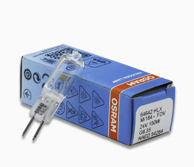 OSRAM 64642 HLX 24V 150W Lámpara halógena NAED 54264 Bombilla de proyector Xenophot G6.35 Bombilla quirúrgica: Gris oscuro