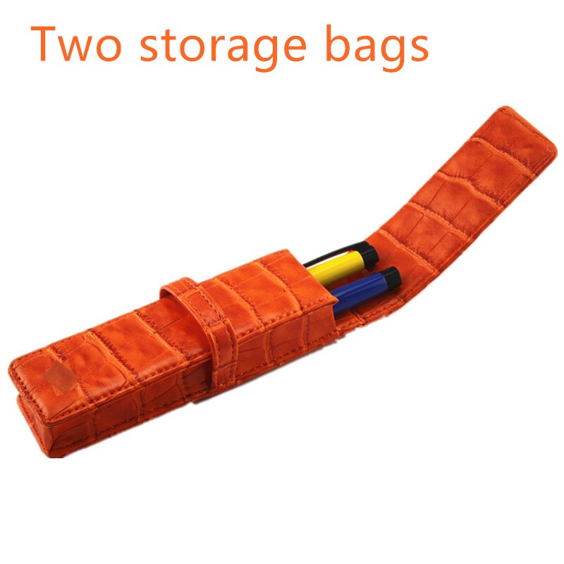 Fountain Pen Pouch Storage Two storage bags Leather Handcrafted Single Pen Pencil Bag Holder Storage Sleeve Pouch: R