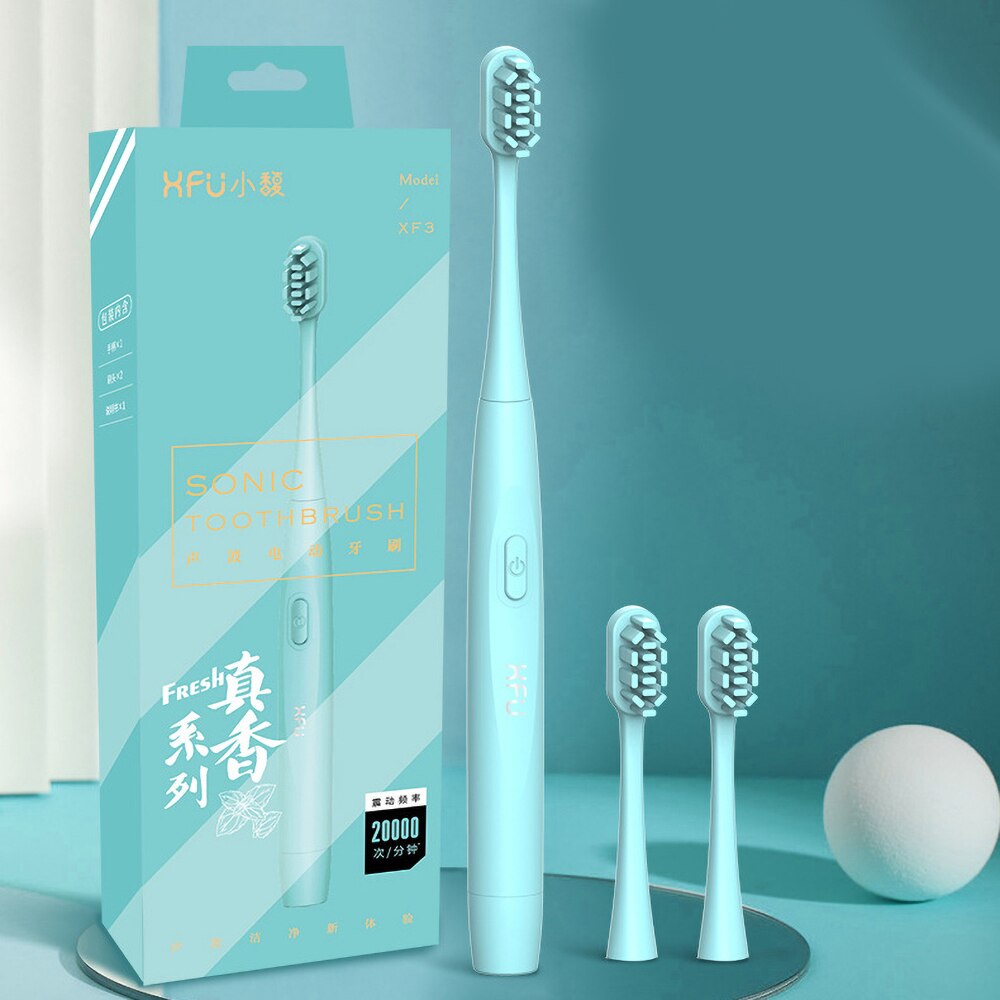 SEAGO Electric Toothbrush Sonic Replacement Brush Heads Battery Sonic Teeth Brush Deep Cleaning Included Soft-bristle Waterproof: blue