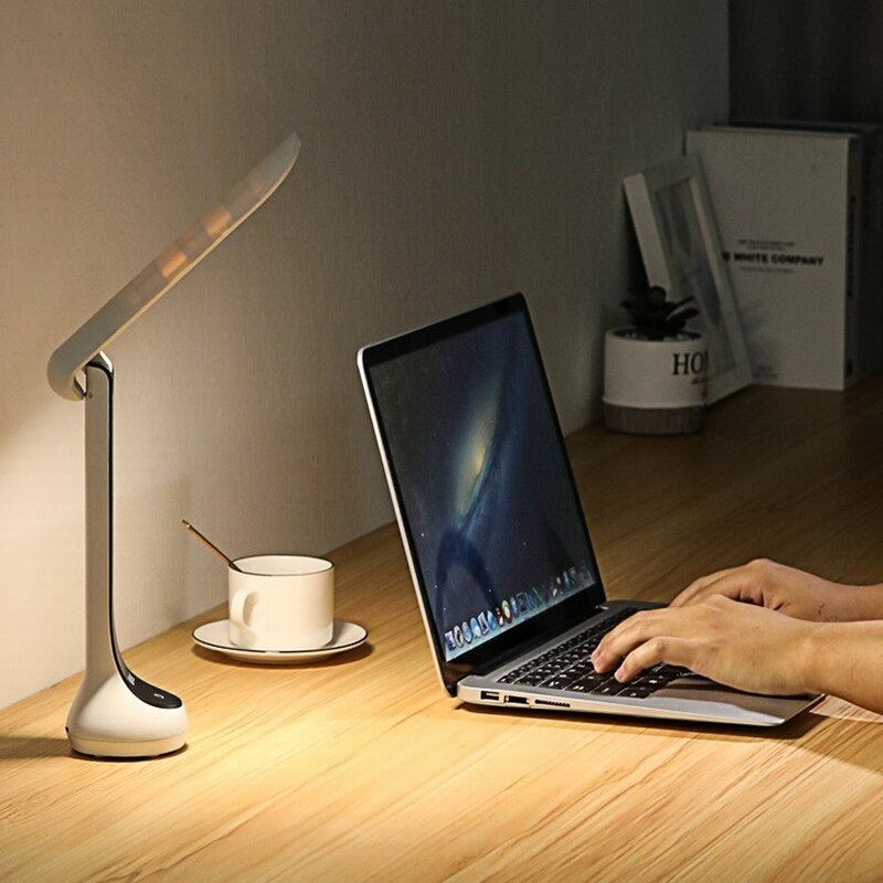 Lampe Led pliable à intensité réglable, Rechargeable, pour bureau, Table de chevet, chambre à coucher, veilleuse pour lecture et écriture