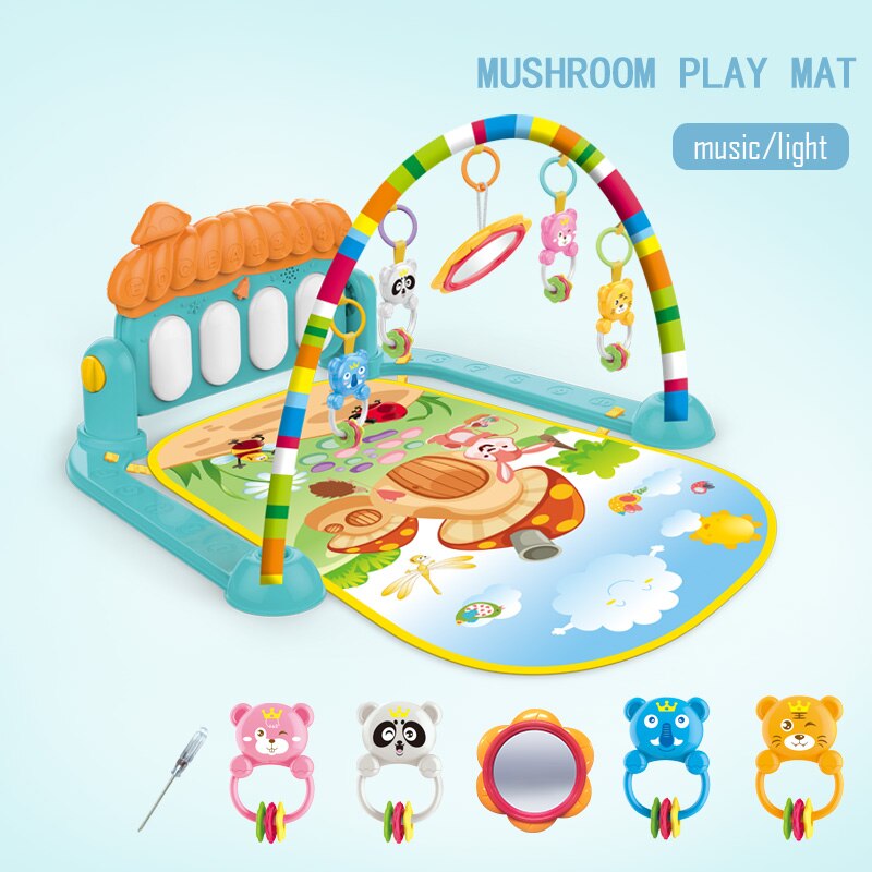 Upgrade Baby Speelkleed Kids Rug Educatief Puzzel Tapijt Met Piano Leuke Dier Playmat Baby Kruipen Activiteit Gym Speelgoed: mushroom