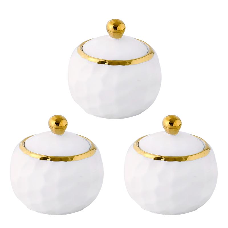 Tarro de especias de cerámica, suministros de cocina, juego de caja de condimentos para el hogar, traje de tres piezas, agitador de sal y azúcar, herramienta de almacenamiento de cocina: B