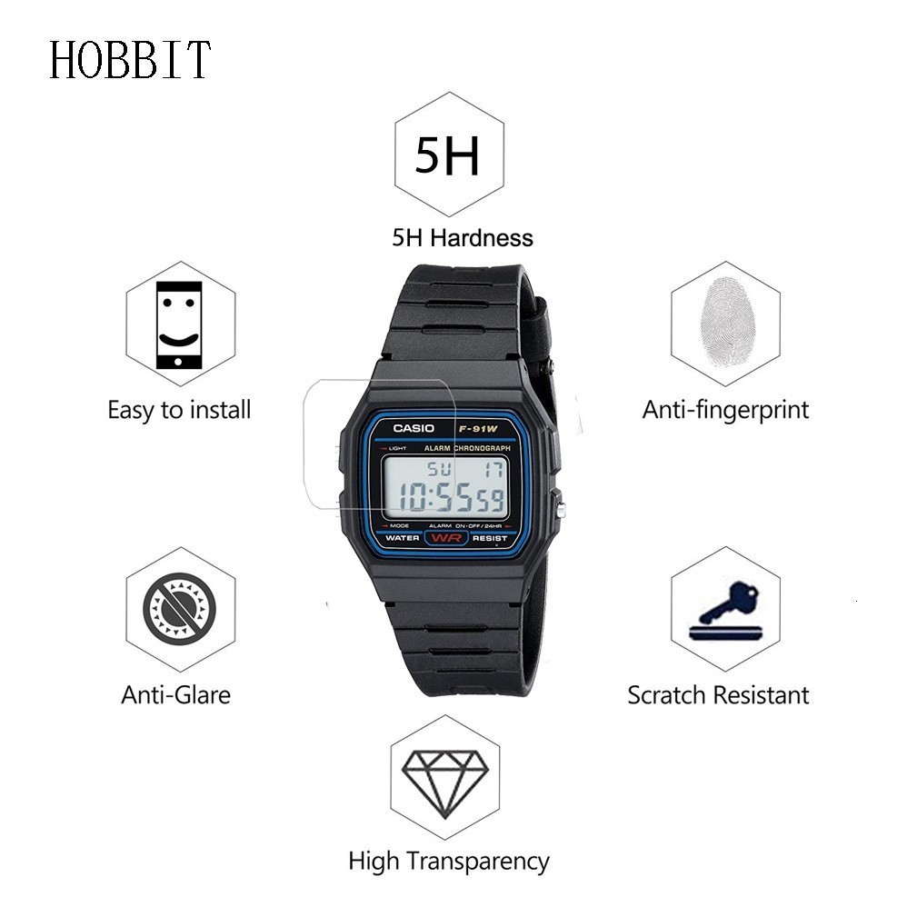 10PACK For Casio Men's Classic F91W-1 Nano Explosion-proof Screen Protector F91W-1 HD Anti-shock Smartwatch LCD Guard Film