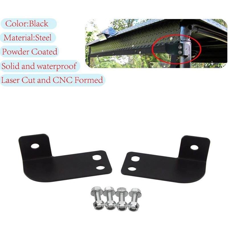 AL21 -1Pair Rear Roof Roll Cage Bar LED Backup Lights Mount Brackets Kit for Polaris Ranger Full Size