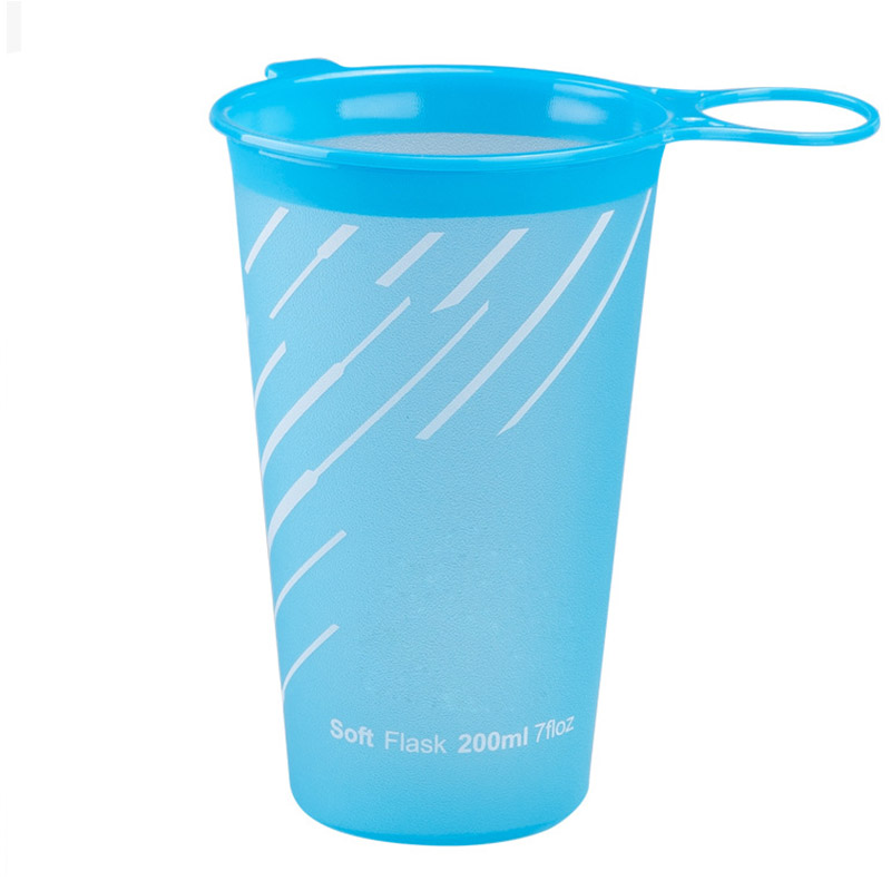 200ml Foldable Soft Cup Non Toxic Ultralight Outdoor Sports Running Cycling Water Bag Water Cup-30: lake blue