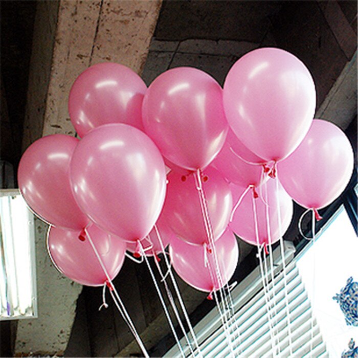 100pcs Gold red pink blue Pearl Latex balloons Wedding Party balloon Birthday Balloons Globos Party Supplies: Pink