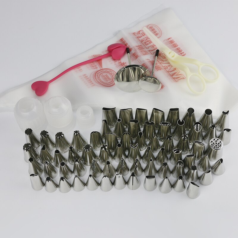 101 stks/set russische tulp nozzles cake icing piping nozzles tassen coupler en hart Tie