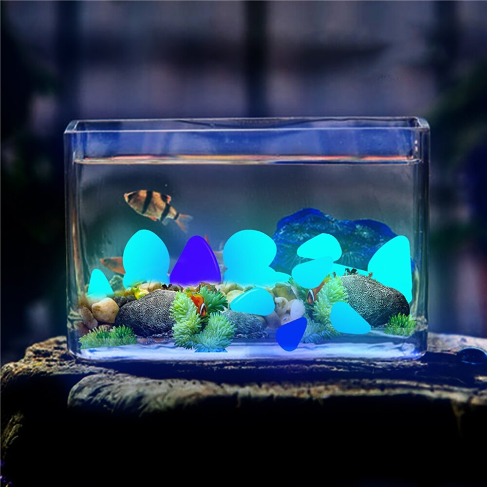 100 pçs decoração do jardim pedras luminosas brilho no escuro decorativo seixos ao ar livre tanque de peixes decoração aquário seixo rochas