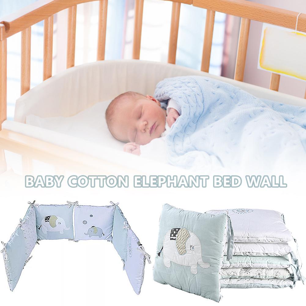 6 Teile/los Baby Bett Protector Krippe Stoßfänger Pads Baby Bett Stoßfänger In Die Krippe Nestchen Sicherheit Baumwolle Mischung Baby bettwäsche Set