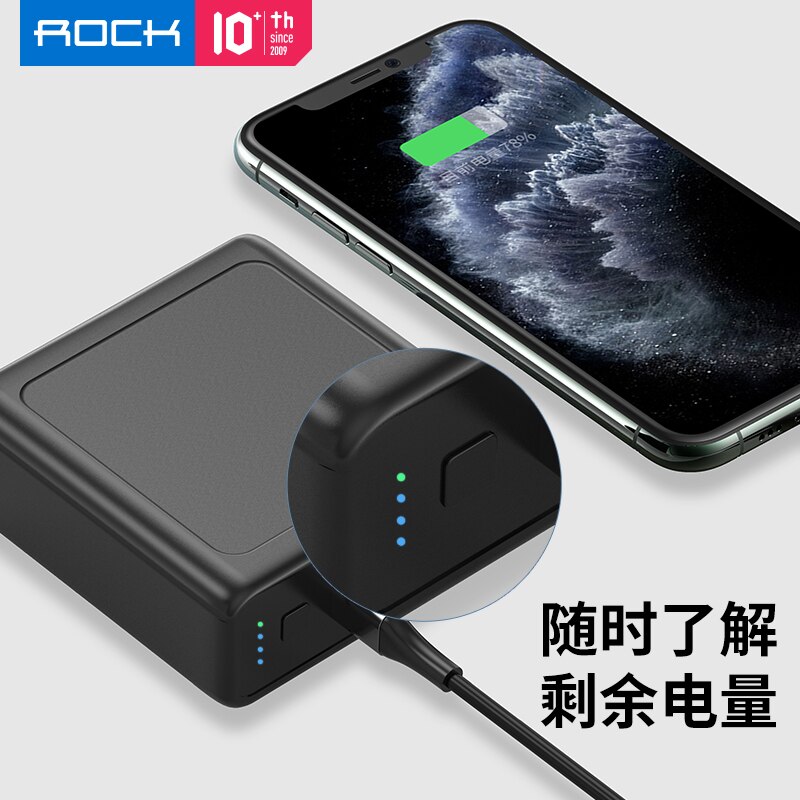 Rock 10000 Mah Power Bank 2 In 1 Eu/Us Opvouwbare Pd 3.0 Qc 3.0 Usb Charger 18W snel Opladen Powerbank Externe Batterij Powerbank