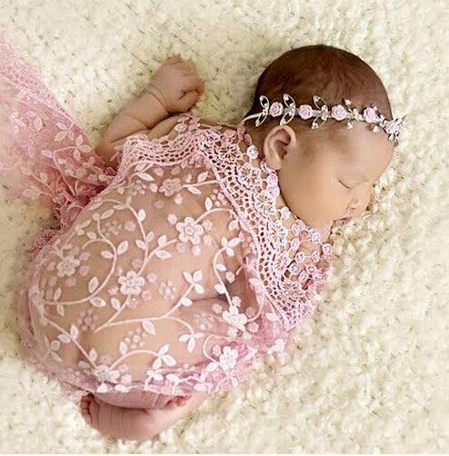 Newborn Baby Infant Floral Lace Shawl Receiving Blankets Summer Cute Thin Blanket Shawls Bebe Kids Photography Photo Props Shawl: Pink