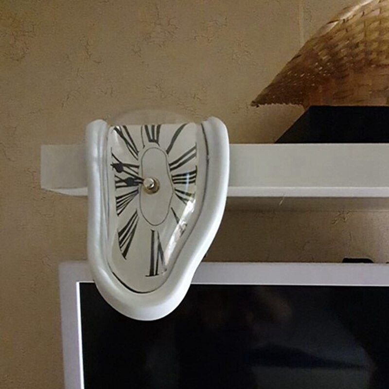 Reloj de fusión tipo bloque trenzado, reloj derretido para decoración del hogar, oficina, estante, mesa de escritorio, divertido