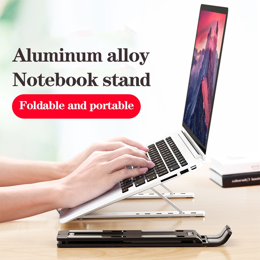Laptop Stand Hoogte Verstelbare Aluminium Laptop Riser Houder Voor Macbook Air Pro Draagbare Ergonomische Notebook Stand Om 7-17 inch