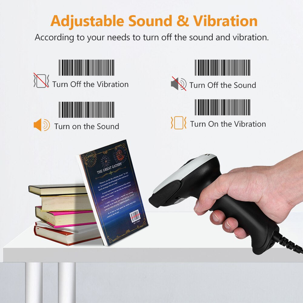 Supermarkt Handhel Barcode Bar Code Scanner Reader USB verdrahtete 1D barcode scanner für PC Windows xp/7/8/10 mac OS Linux Zahlung