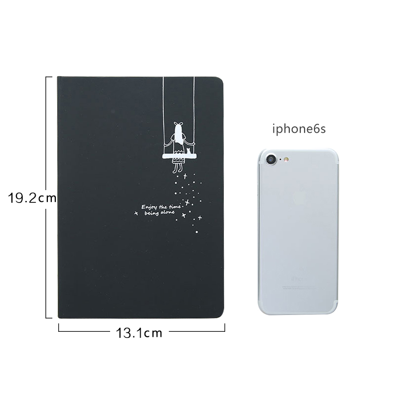 Black Star Notebook Hardcover Diary DIY Blank Black Paper Sketch Book 96sheets Notepad School Office Supply Papelaria