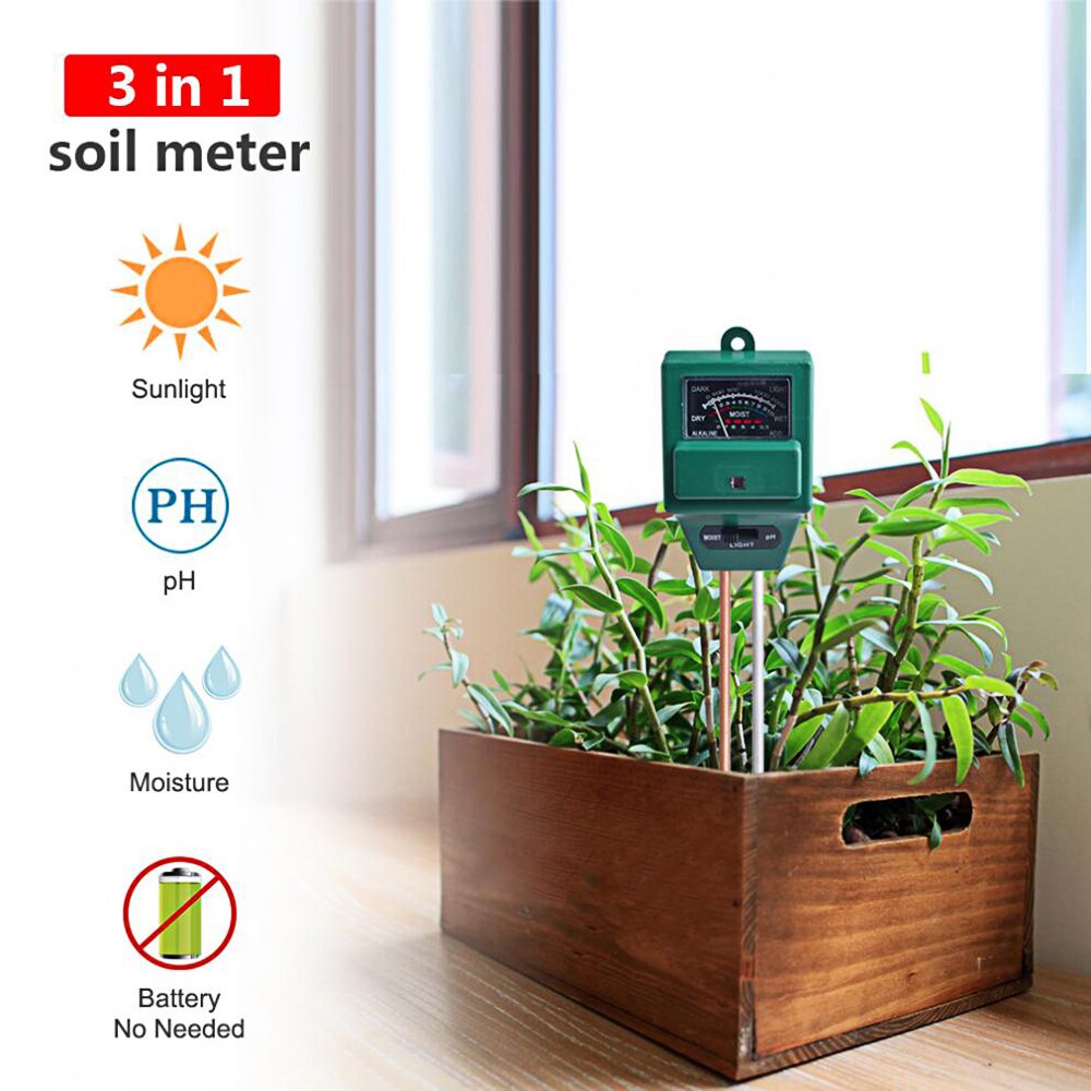 Soil Moisture Measuring Sensor Tester Humidity Hygrometer Hydroponic Gardening Water Plant Flower Soil PH Tester Light Meter