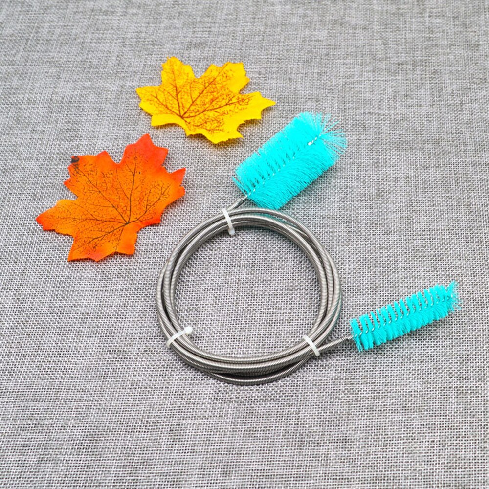 Luchtslang met dubbele uiteinden nylon aquarium waterfilter reinigingsborstel roestvrij staal flexibel multifunctioneel