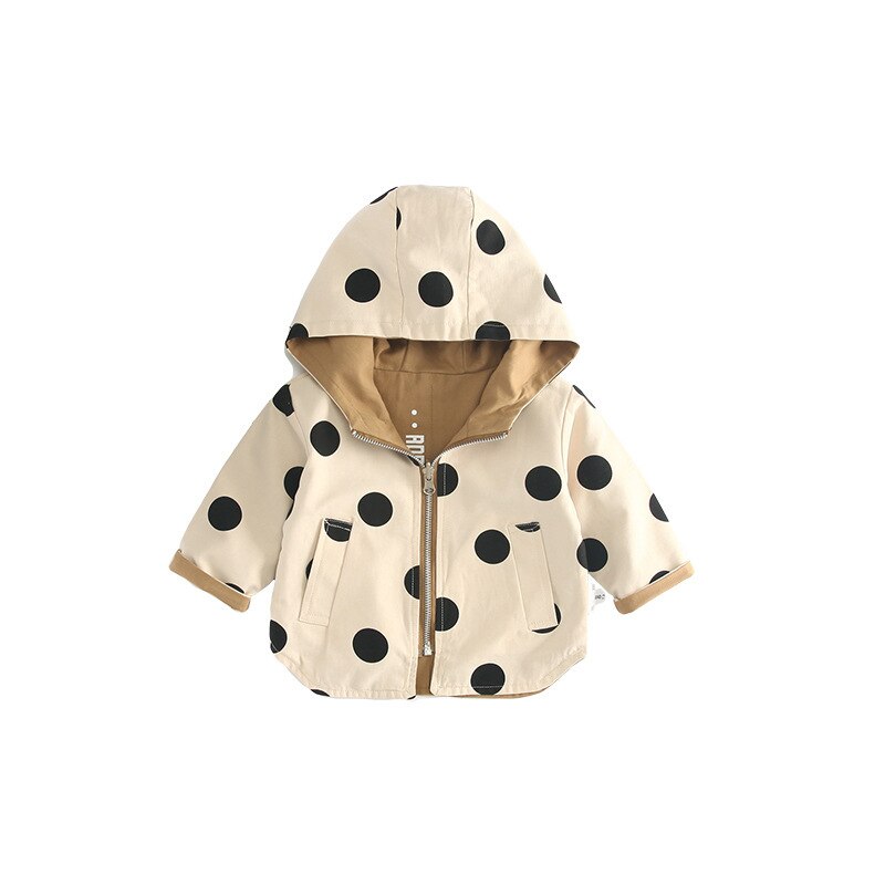 Chaquetas para niños , abrigos reversibles con capucha para bebés, abrigos de lunares a la para chicas, abrigos de otoño para niños pequeños, chaqueta cortavientos de primavera para niños