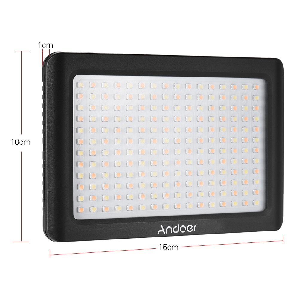 Andoer Mini Studio Video Fotografie LED Licht Tafel Lampe 3200K/6000K 192Stck Perlen für Kanon Nikon DSLR Kamera DV Camcorder