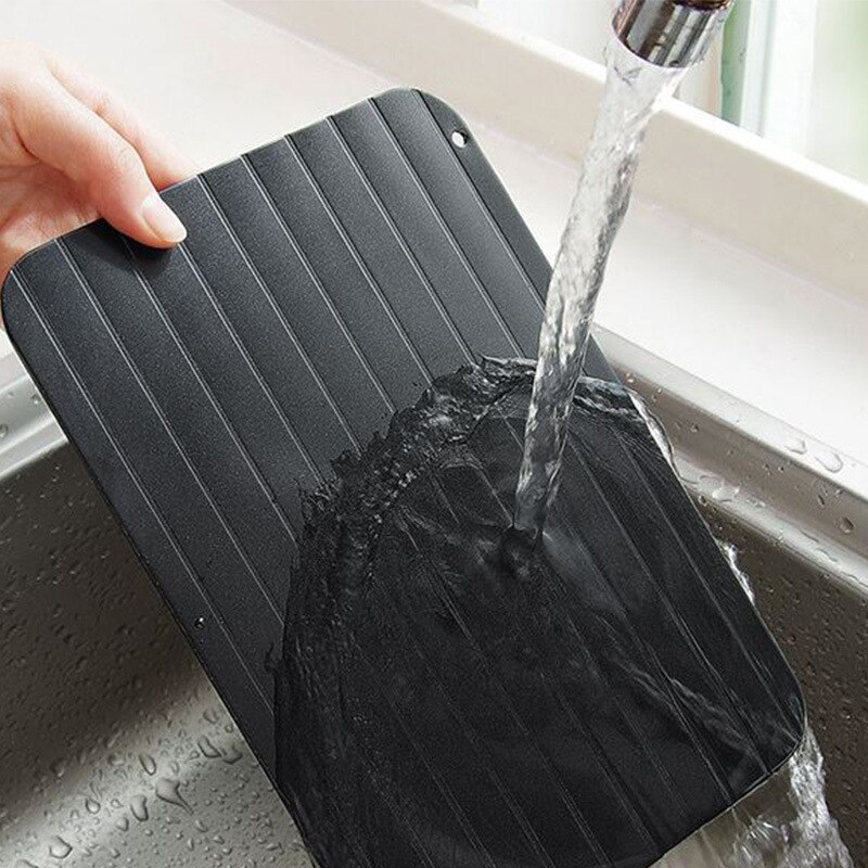 Placa de descongelación rápida portátil de aluminio, bandeja para descongelar carne fresca y saludable, utensilios para comida, herramientas de cocina, 1 unidad