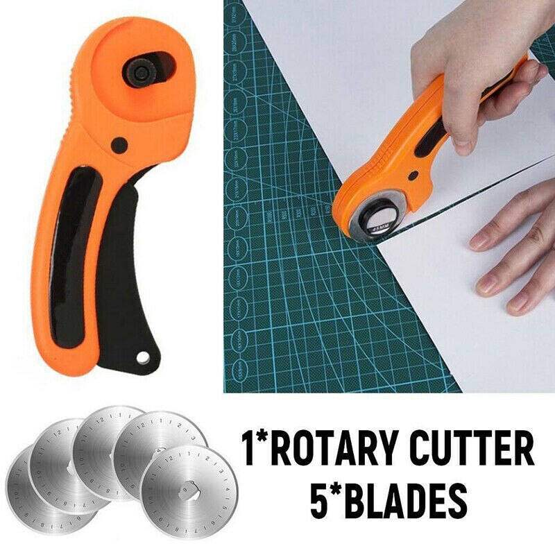 45mm Rotary Cutter Fabric Cutting Wheel Leather Cutter DIY Cloth Hob Tool With 4 Spare Blades Leather Cutting Tool
