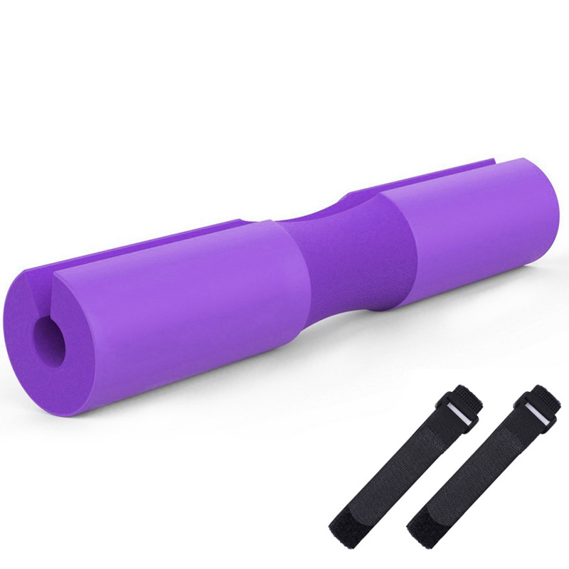 Power guidance barbell squat pad/vægtløftning polstret nakke &amp; skulderbeskyttelsespude - til stang, hoftestød 45*9cm: Lilla uden logo