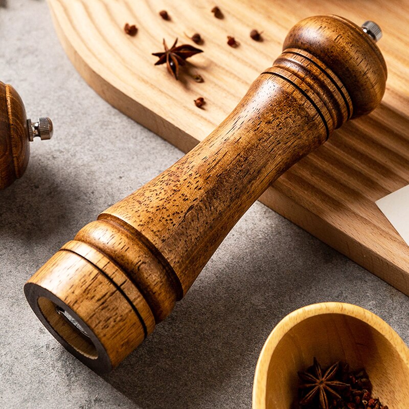 Konco Hout Pepermolen, Zout En Peper Molen Met Sterke Verstelbare Keramische Molen Hand Shaker