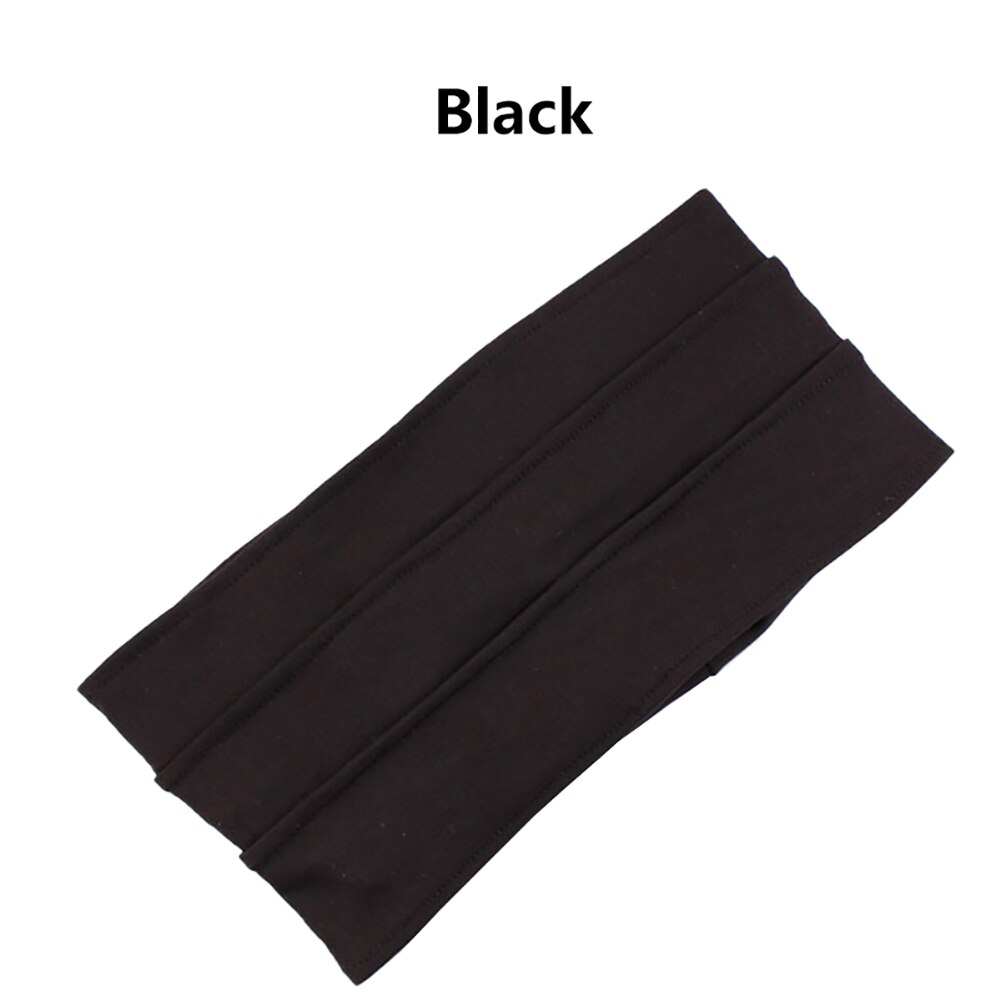 Sport Yoga Vrouwen Antislip Hoofdband Stretch Boho Haarband Elastiek Tulband Running Headwrap Haarband: Black