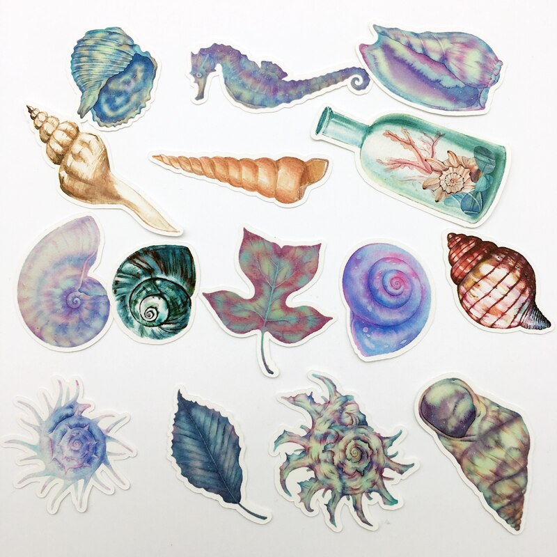 46pcs Cute sea shell Paper Stickers Crafts And Scr... – Grandado