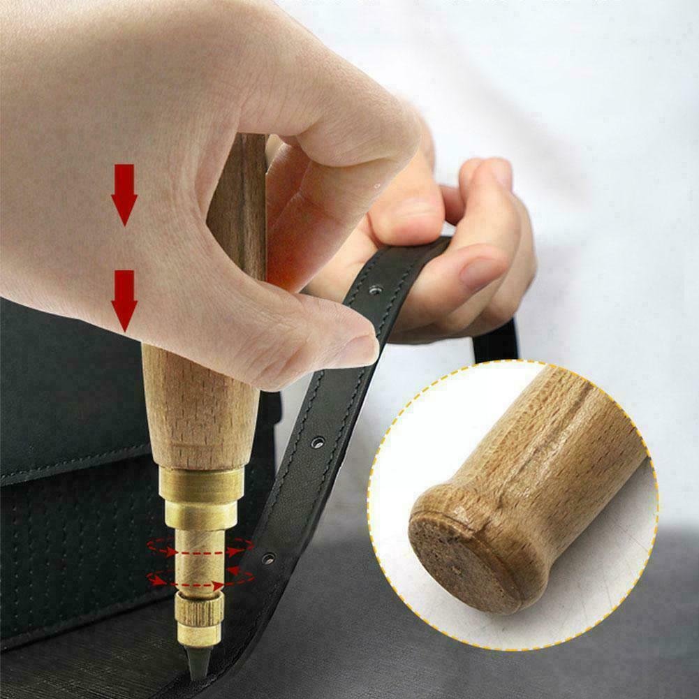 Leder Locher Schraube Abnehmbare Buch Bohrer Auto Leder 1,5-4mm 6 schlagen Spitze Gürtel Mit Automatische Schraube größe Werkzeug C0M4
