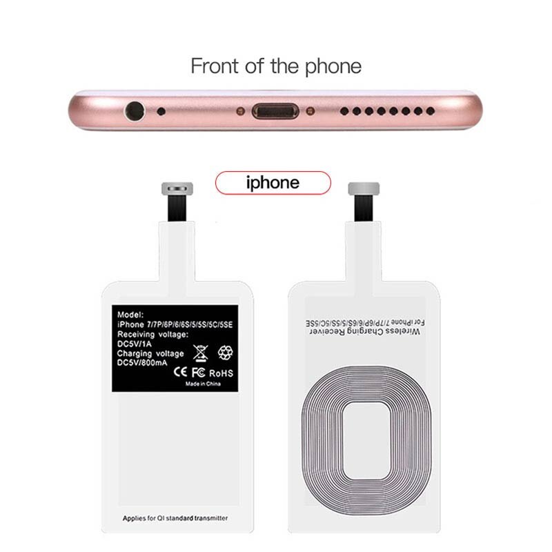 Geschikt Voor Mobiele Telefoon Draadloos Opladen Ontvanger Type-C Android 10W Universele Patch Automatische Inductie Draadloze Oplader: for iPhone