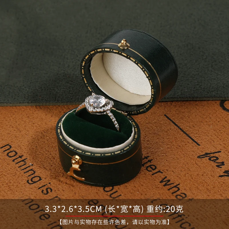 Caja pequeña para anillos de joyería para anillos de propuesta, ceremonia, bodas o ocasiones especiales, caja para anillos para mujeres y niñas con ranura única: Gris oscuro