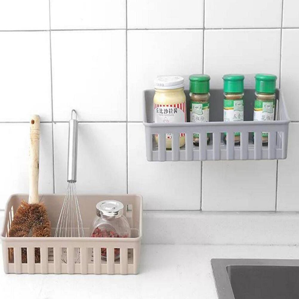 Selvklæbende vægmonteret badeværelsesstativ toiletopbevaringshylde shampooholder køkkenarrangør badeværelse tilbehør
