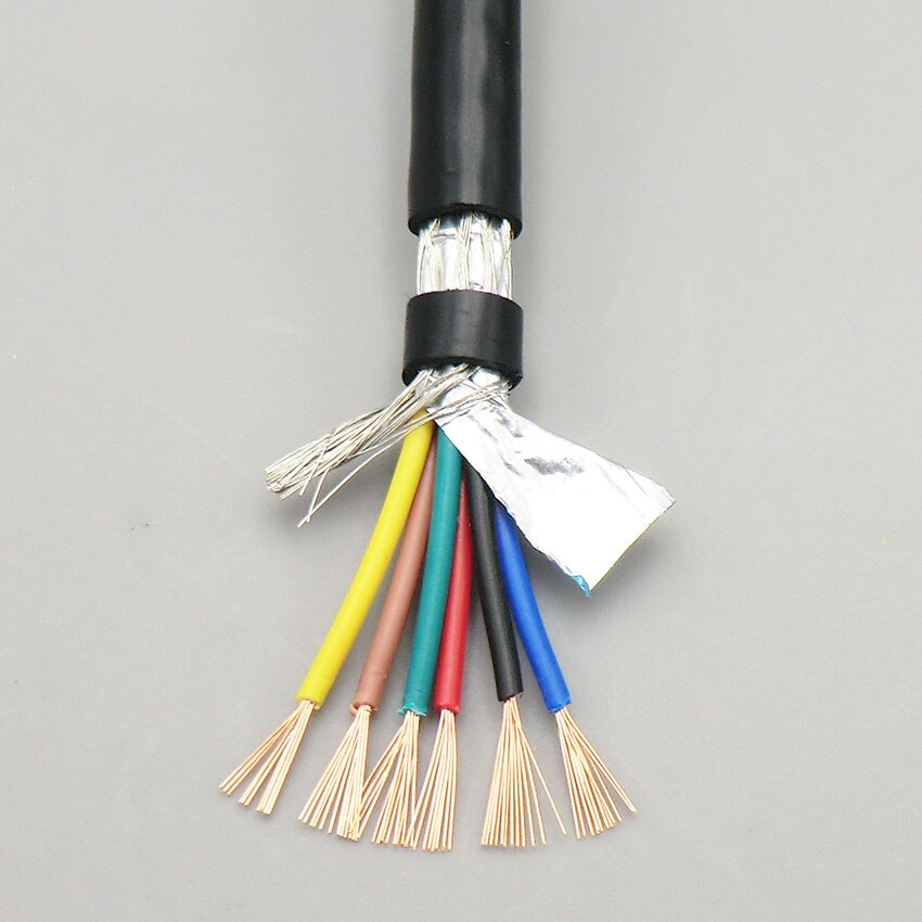 Shielded Wire Sheath Cable 6, 8 Core 0.75mm² with Pure Oxygen Free Copper Double Shield Signal Control Wire RVVP