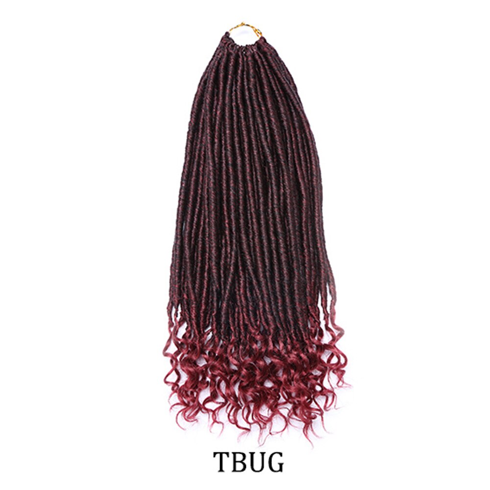 Lot Faux Locs Straight Crochet Hair Goddess Locs with Curly Ends 16 Inch Synthetic Prelooped Crochet Twist Hair Extensions: 20inch  TBUG