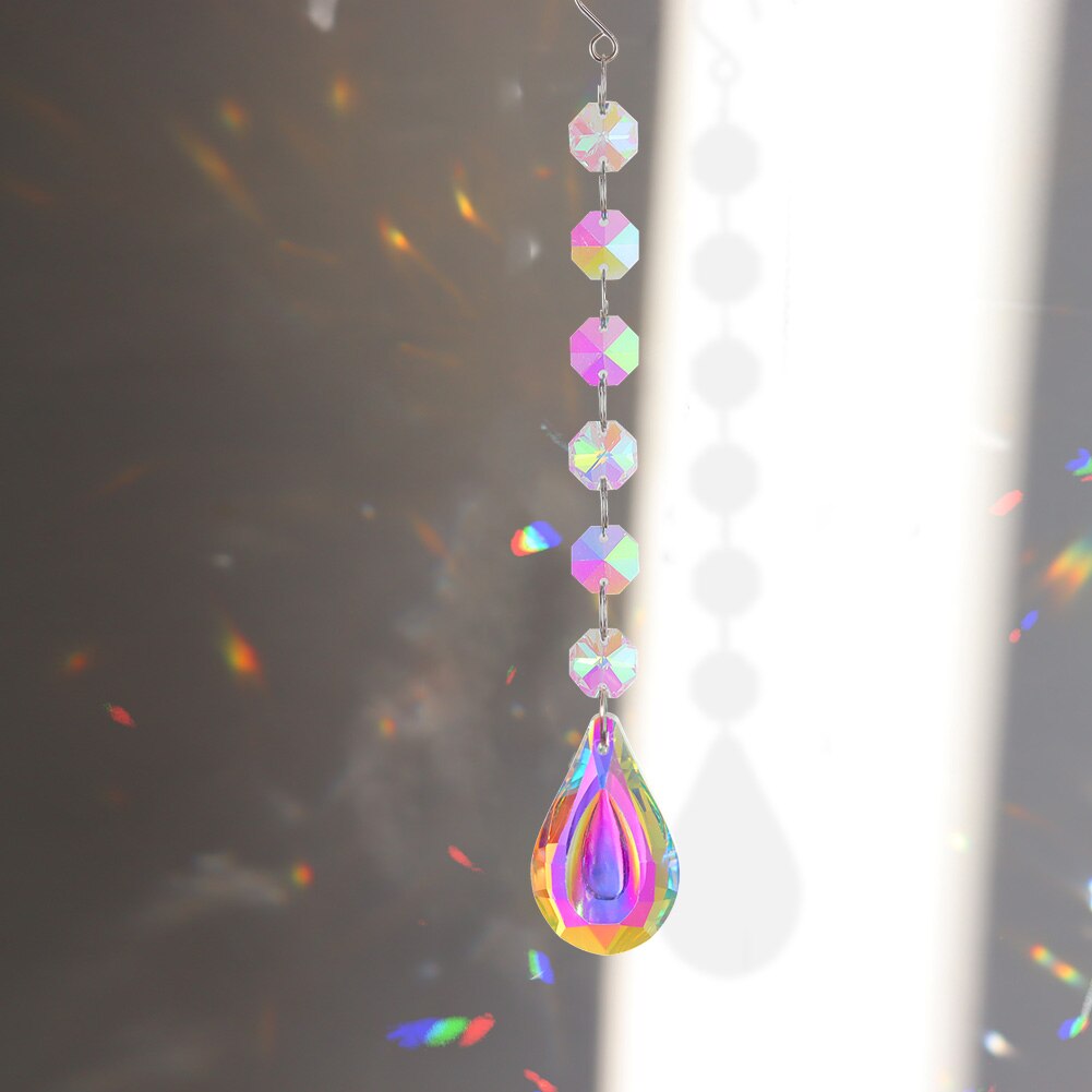 Sun catcher Crystal Moon campanelli eolici prismi diamantati appeso luce Catcher arcobaleno fai tende da finestra pendente decorazioni per la casa: F