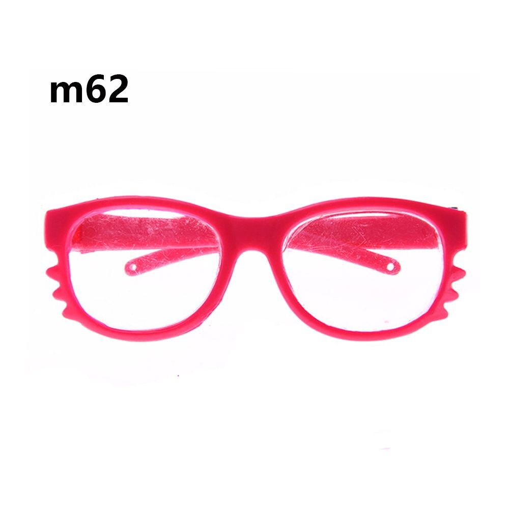 Colorful Doll Glasses Clear Lens Round Frame Eyewear Miniature Eyeglasses Fit 18 Inch Playing House Cool Girl Accessory: m62