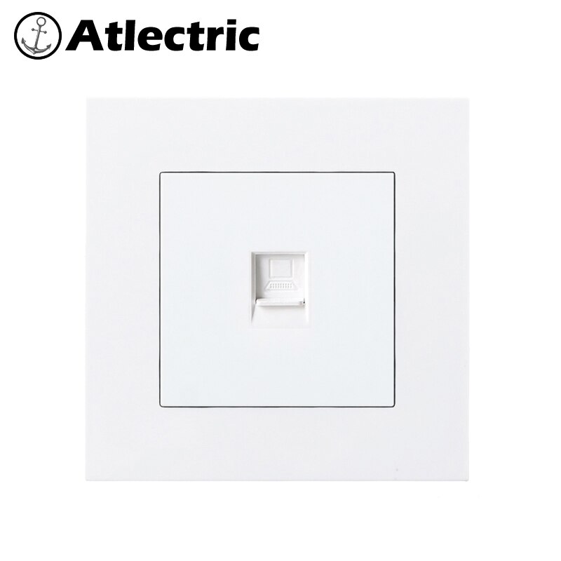 Atlectric PC Plastic Panel Internet TV Socket Rj45 Met TV Socket Dual Rj45 Poort Data Socket Outlet Plug 86mm * 86mm power outlet stopcontact