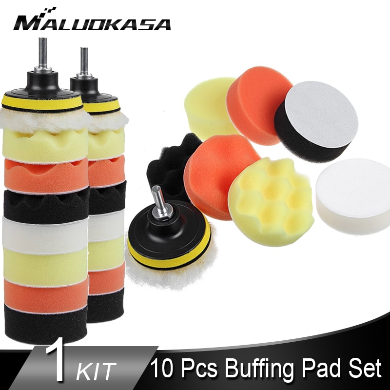 3''4''5''6''7'' 10 sztuk tarcza polerska zestaw nici ścierne gąbka polerowanie samochodów zestaw nakładek robić polerowania samochodu wiertarka adapter akcesoria samochodowe