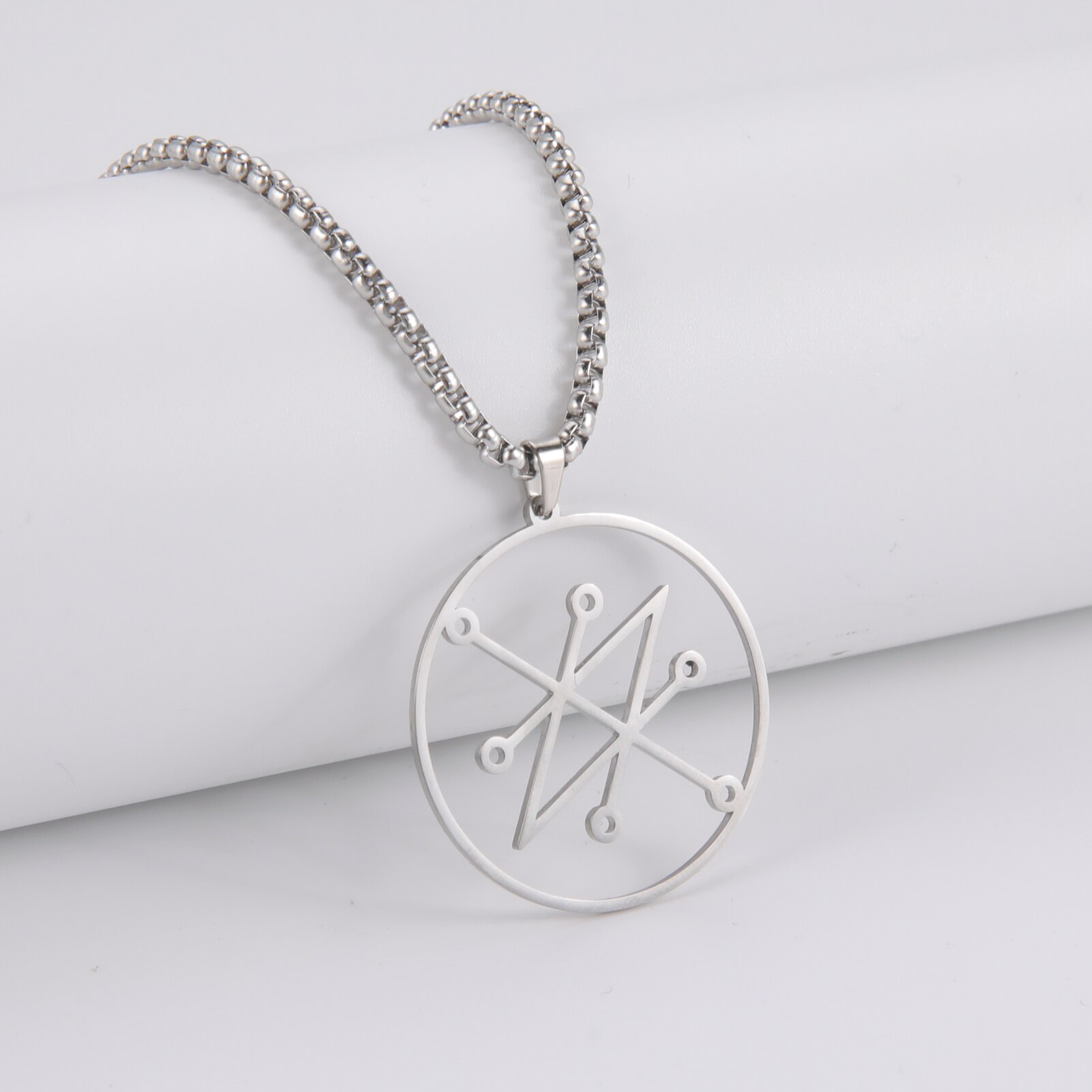 Stainless Steel Lion With King Crown Necklaces Animal Pendant Men's Box Chain Choker Necklace For Women Jewelry Party Men: cobalt violet