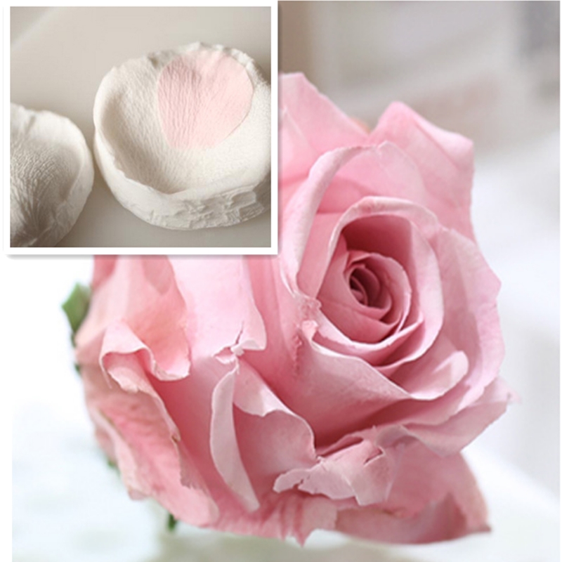 Pétalos de rosa veteado herramienta de azúcar meridianos flor molde de pastel de silicona simulación molde de pasta de goma K100