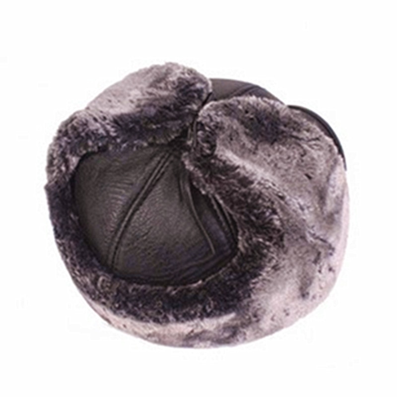 SILOQIN zimowe męskie nauszniki kapelusz PU imitacja skóry bombowiec kapelusze aksamitne grube ciepłe czapka z daszkiem dla mężczyzn w średnim wieku czapki narciarskie