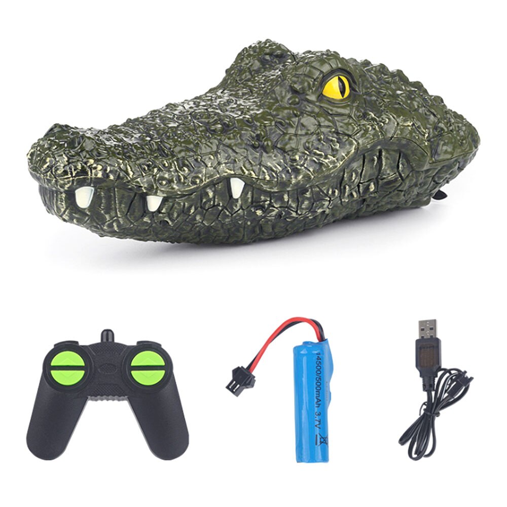 2 In 1 Crocodile Head 2.4G Electric Remote Control Racing Boat Joke Maker Fun Novelty Simulation Spoof Baby Toys: B charging